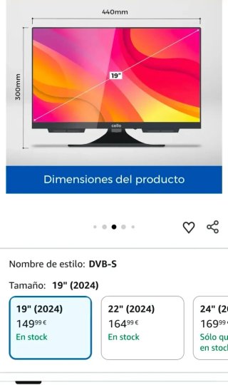 Cello Televisor LED C1924SH de 19 Pulgadas TV