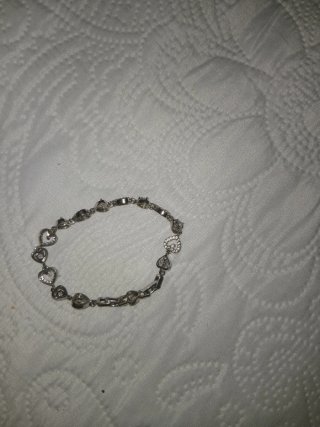 Pulsera Corazones Circonitas Plata