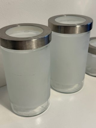 Set 5 Botes Almacenaje Cocina Cristal y Metal