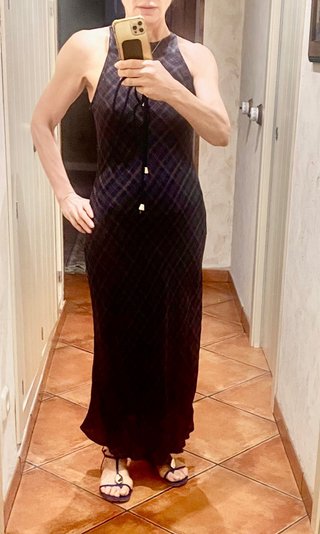 Vestido fluido Midi halter Mango T/M