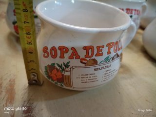 Lote 8 Tazze da Zuppa Vintage con Ricette