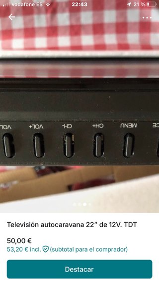 Televisión 22 12V TDT Nevir