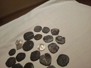 Lote monedas romanas, bizantinas, árabes, griegas