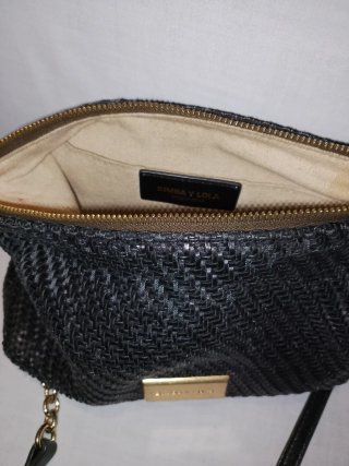 Bolso Bimba y Lola trenzado negro y dorado