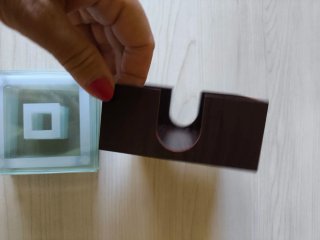 Juego 6 posavasos cristal con caja madera nuevos .