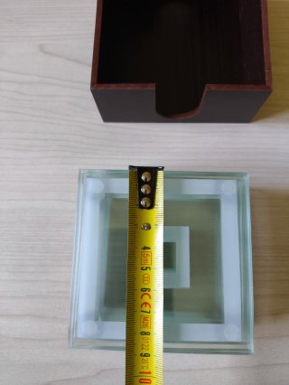 Juego 6 posavasos cristal con caja madera nuevos .