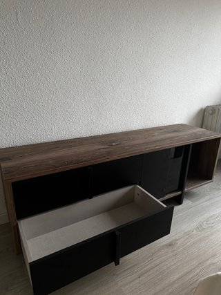 Mueble TV Roble Negro y Marrón