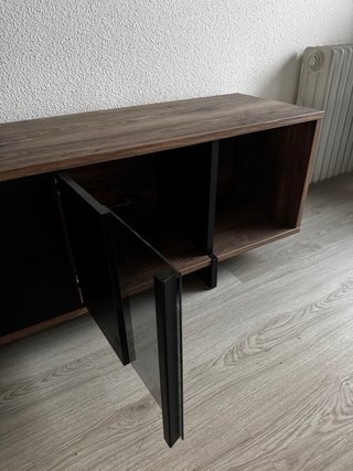 Mueble TV Roble Negro y Marrón
