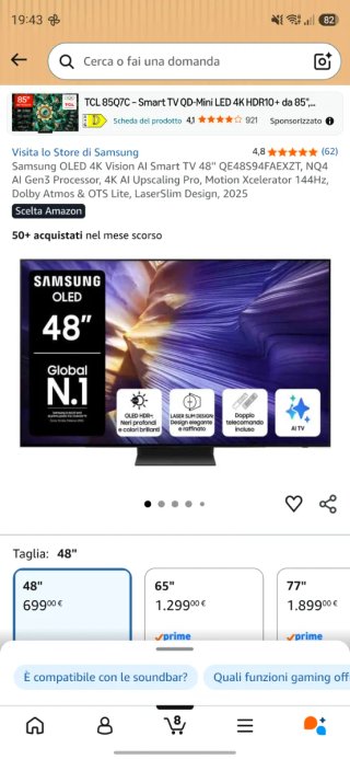 TV SONY BRAVIA 43 4K HDR KD-43XG8096