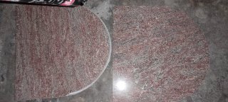 Baldosas de cerámica con veta roja