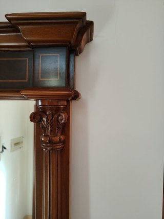 Gran espejo recibidor vintage de madera noble