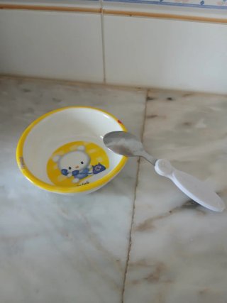 Conjunto infantil prato e colher