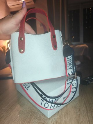 Bolso Tommy Hilfiger Blanco y Rojo