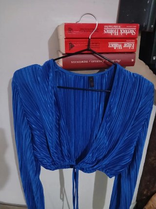 Conjunto chaqueta y pantalón ancho azul M