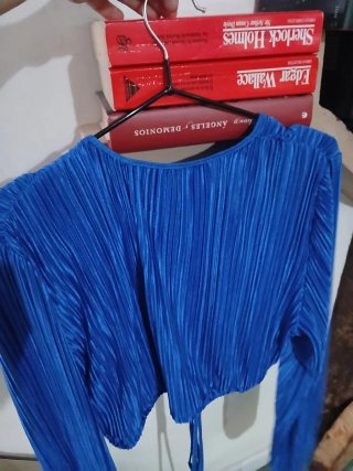 Conjunto chaqueta y pantalón ancho azul M