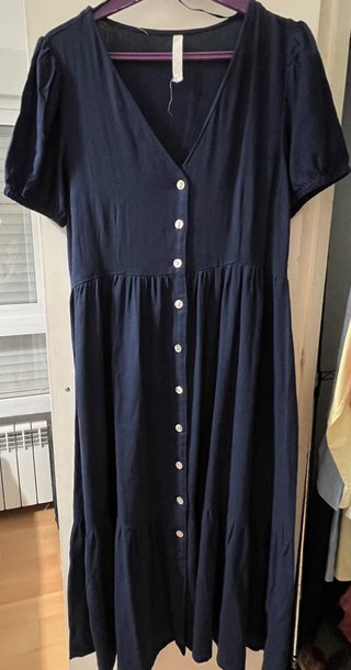 Vestido Springfield botones azul marino T.42