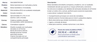 Bolso de mujer dorado con tachuelas