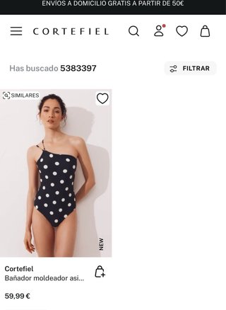 Bañador moldeador asimétrico lunares T/M