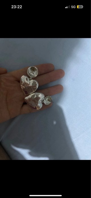 Pendientes Mango Corazón Plata y Rosa