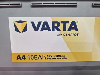 Batería de Coche Varta A4 / 105 Ah / 950 A, Nueva.