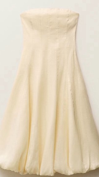 Vestido lino bajo abullonado Talla M