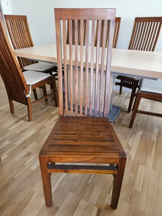 Juego 8 Sillas Comedor Madera Maciza Teca