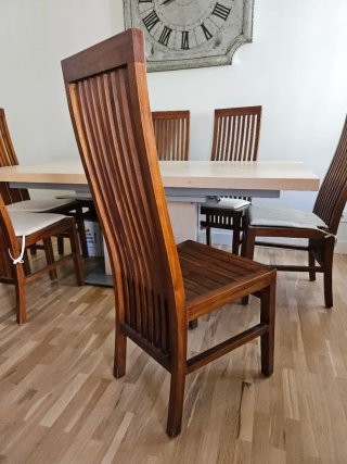 Juego 8 Sillas Comedor Madera Maciza Teca