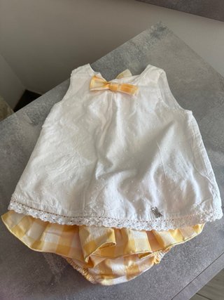 Conjunto bebé niña cuadros rosa
