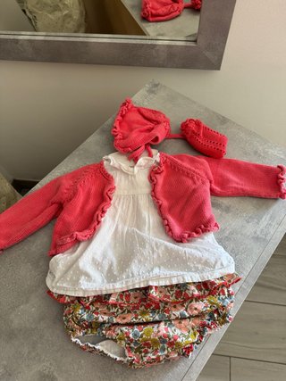 Conjunto bebé niña cuadros rosa