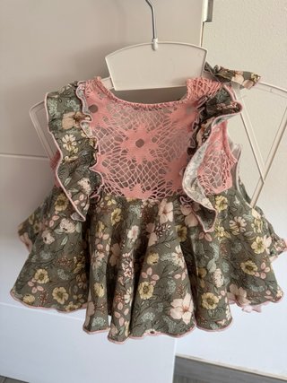 Conjunto bebé niña cuadros rosa