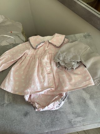 Conjunto bebé niña cuadros rosa