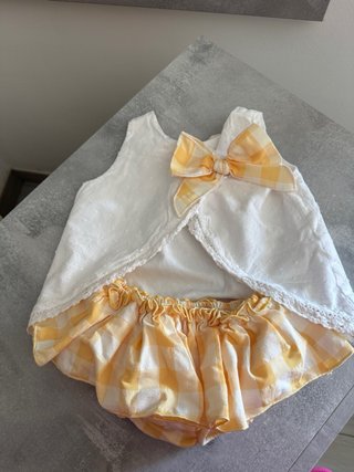 Conjunto bebé niña cuadros rosa