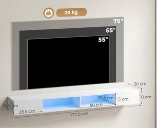 Mueble TV moderno flotante blanco
