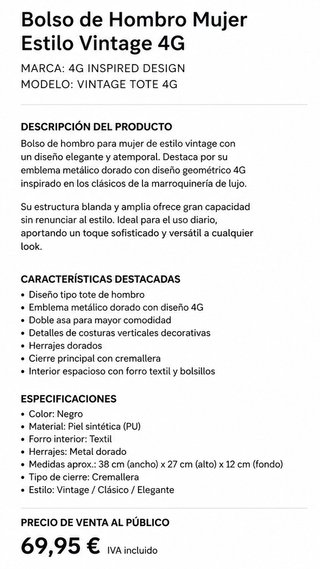 Bolso de mano negro mujer