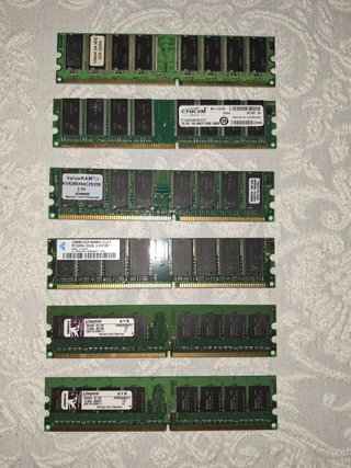 Lote 6 Memorias RAM Vintage PC – DDR y DDR2