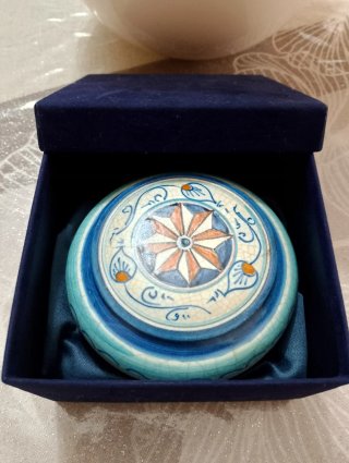 Portaoggetti ceramica decorato