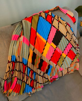 Vestido de verano plisado multicolor