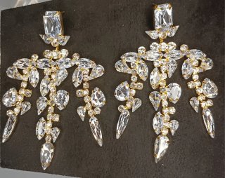 Pendientes Maxi Lágrimas Zirkonias con base dorada