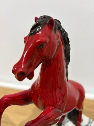 Par sujetalibros vintage caballos rojos