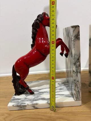 Par sujetalibros vintage caballos rojos