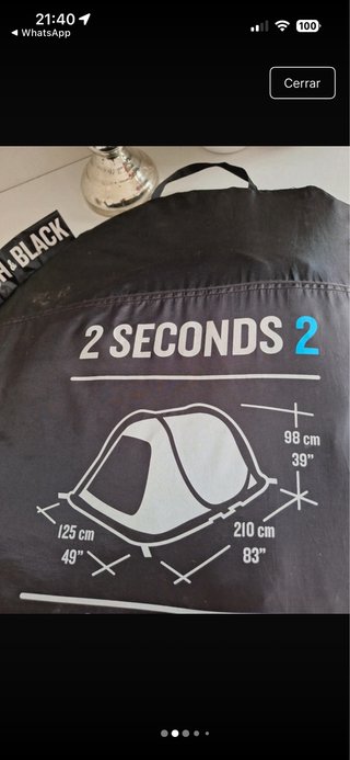 Tienda campaña Quechua 2 Seconds 2 personas