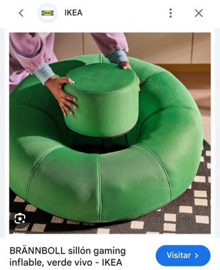 Puff inflable IKEA BRÄNNBOLL verde