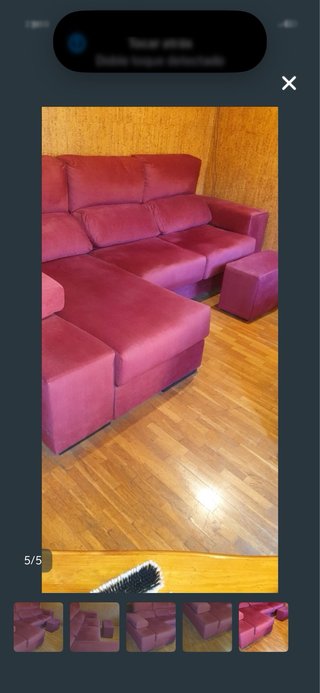 Sofá modular rojo de terciopelo