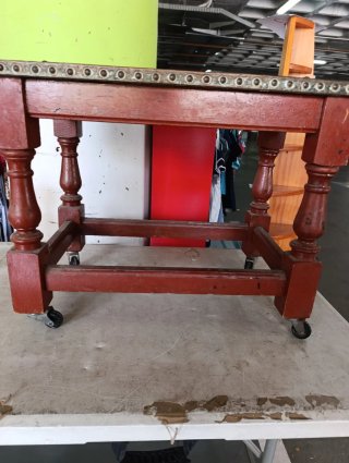 Mesa auxiliar vintage cobre y madera