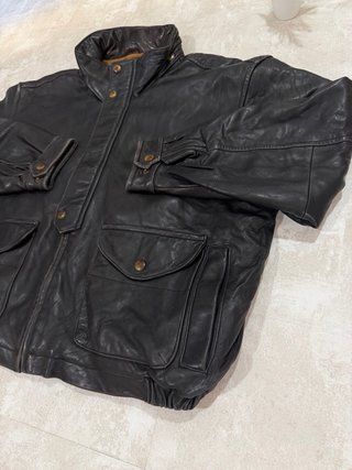 Chaqueta de cuero Nautica Negra