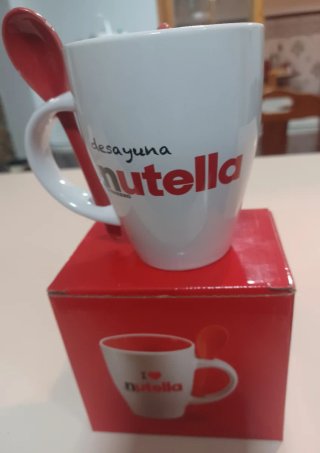 Lote 3 Tazas Desayuno Nutella con Cuchara Nuevas
