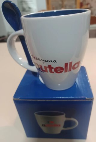 Lote 3 Tazas Desayuno Nutella con Cuchara Nuevas