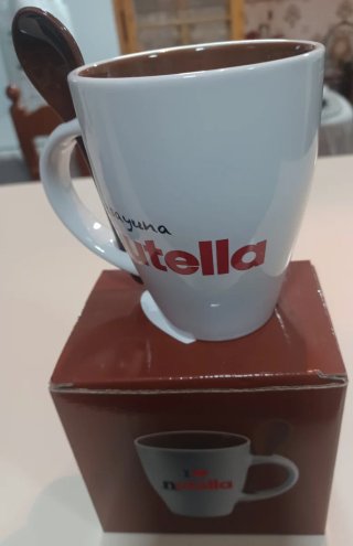 Lote 3 Tazas Desayuno Nutella con Cuchara Nuevas