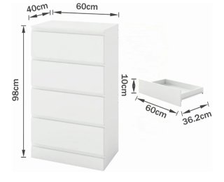 Cajonera blanca espaciosa