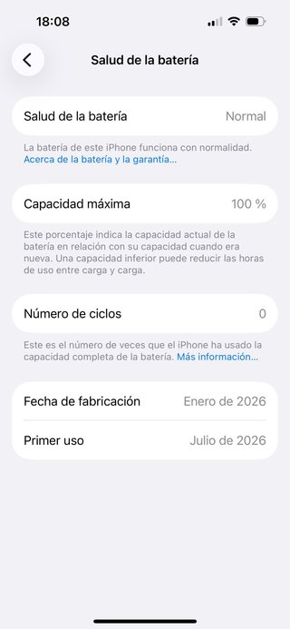iPhone 16 Negro 100% Salud